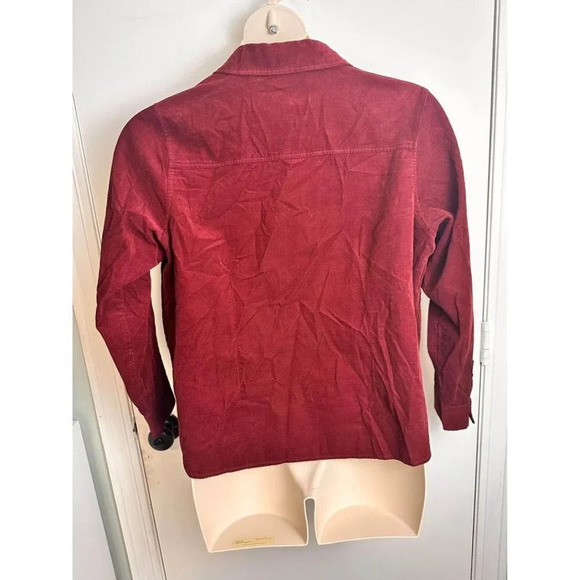 Corduroy Burgundy button up layering top shacket size 14W #0816 - Picture 5 of 8